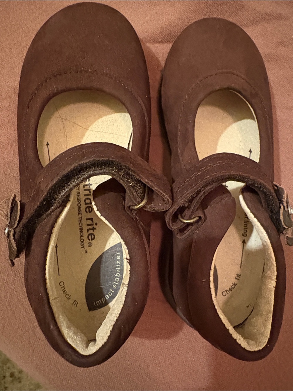 Stride Rite Girls' Brown Suede Mary Jane Shoes Sz 9.5